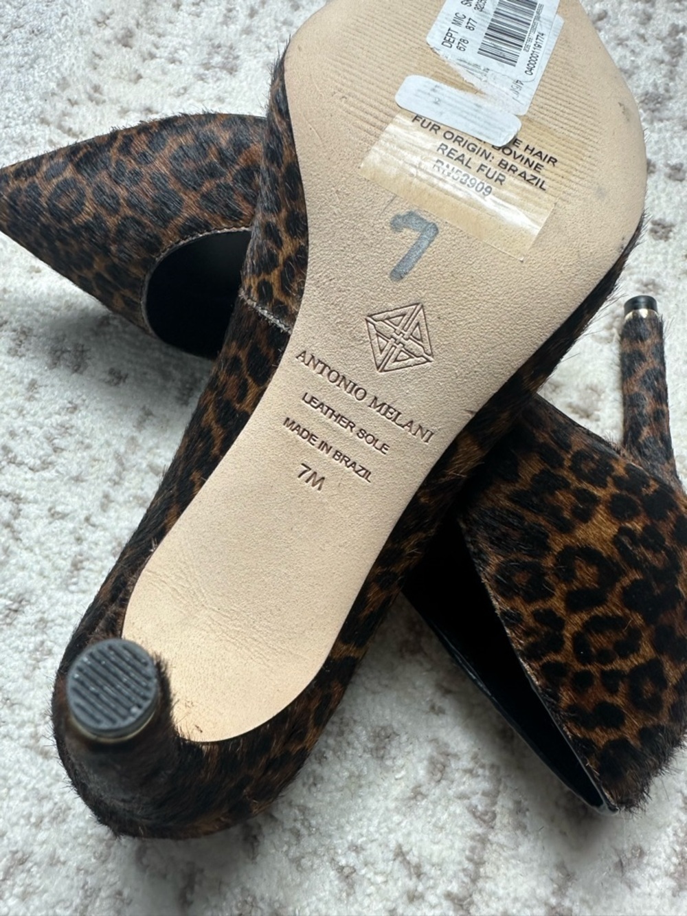 Leopard Print Pointed-Toe High Heels - Picture 7 of 16